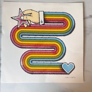 Colorful Hand and Heart Art Print